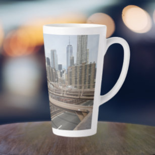 New York City Lower Manhattan Skyline Latte Mug
