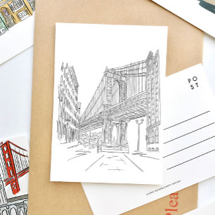 New York City Manhattan Bridge Postcard
