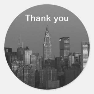 New York City Manhattan Empire State Building  Cla Classic Round Sticker