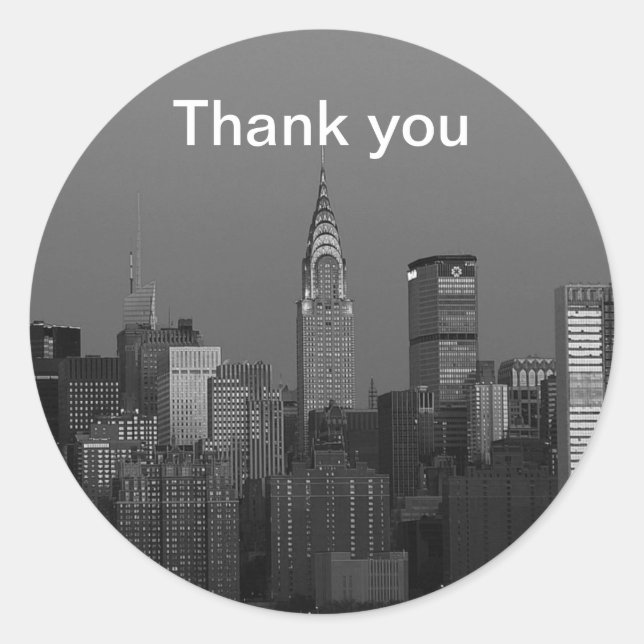 New York City Manhattan Empire State Building  Cla Classic Round Sticker (Front)