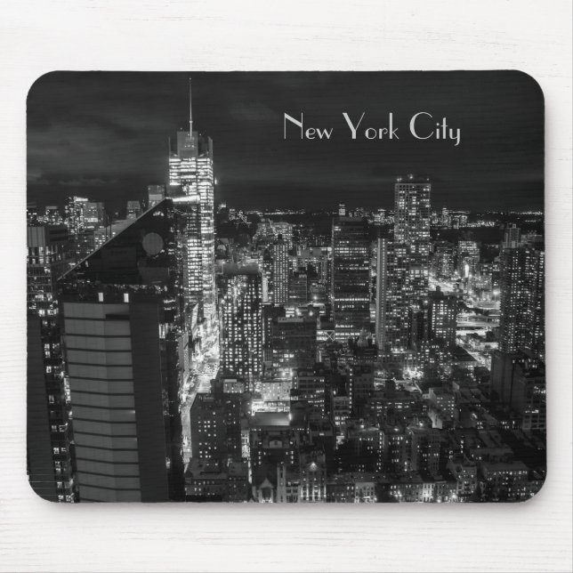 New York City Manhattan Night Skyline Mouse Pad (Front)