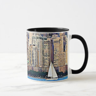 New York City Manhattan Sailboat Coffee Mug