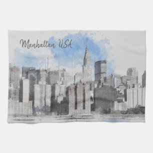 New York City Manhattan Skyline Kitchen Towel
