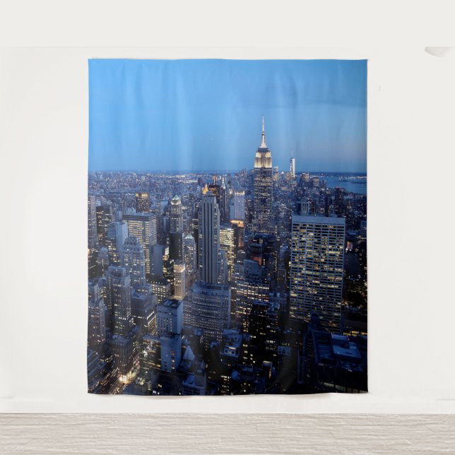 New York City Manhattan Skyline Mural | Wall Tapestry (Front)