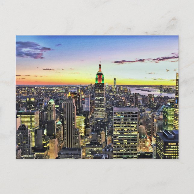 New York City Manhattan Skyline Postcard (Front)