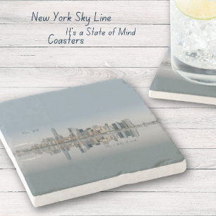 New York City Manhattan Skyline  Stone Coaster