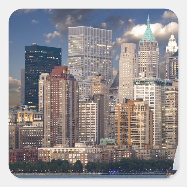 New York City Manhattan Square Sticker (Front)
