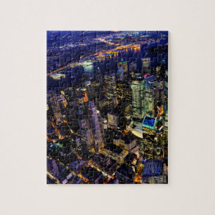 New York City, Manhattan, USA cityscape at night Jigsaw Puzzle