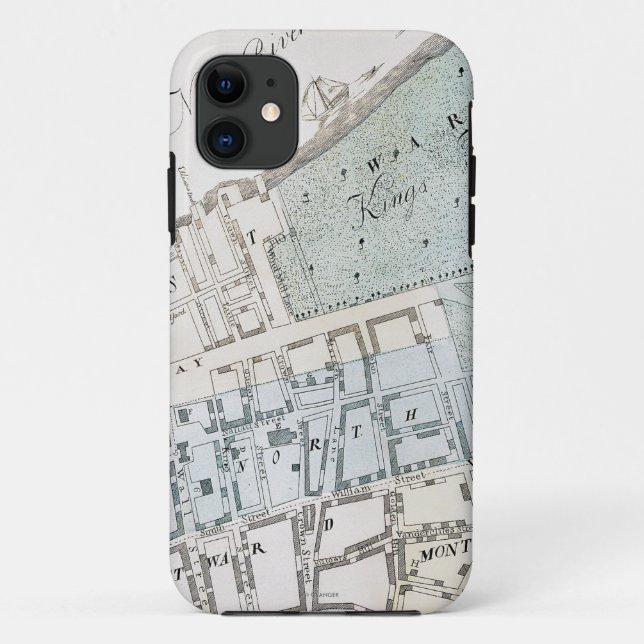 New York City Map, 1728 Case-Mate iPhone Case (Back)