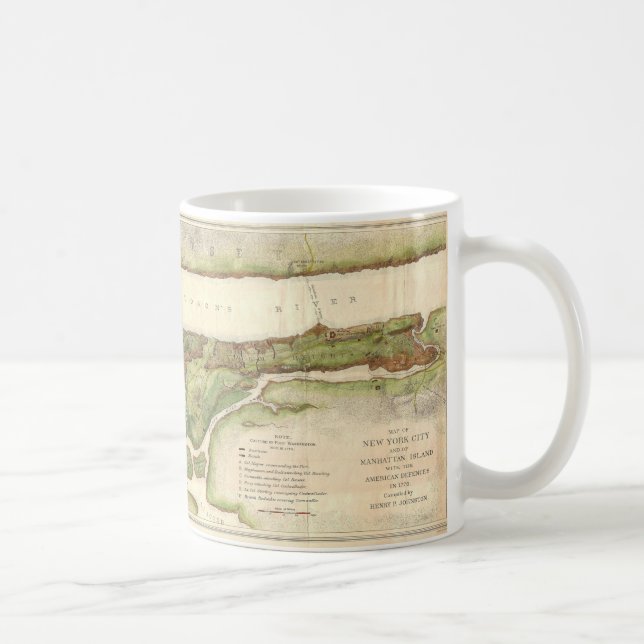 New York City Map During Revolutionary Map 1878 Coffee Mug (Right)