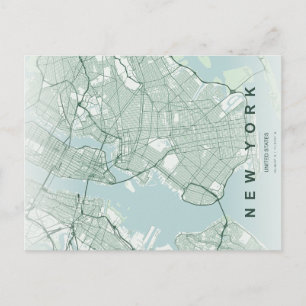 New York City Map Minimal Postcard