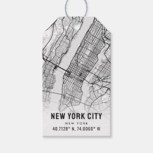 New York City Map   Wedding Favour  Gift Tags