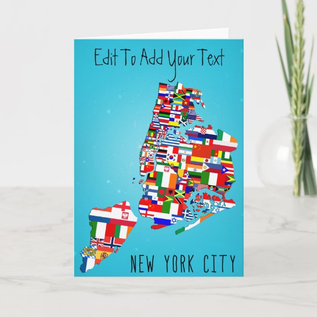 New York City Maps Greeting Birthday Wedding Card (Front)