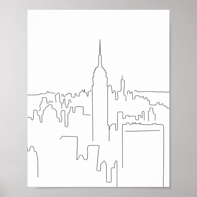 New York City Minimal Line Poster (Front)