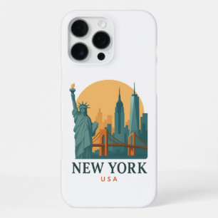 New York City Minimalist Vintage Travel  iPhone 16 Pro Max Case