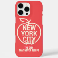 NEW YORK CITY Modern Red Big Apple Skyline 