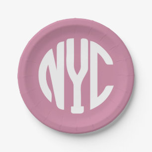New York City monogram Paper Plate