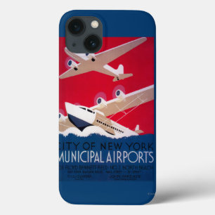 New York City Municipal Airport Vintage Poster iPhone 13 Case