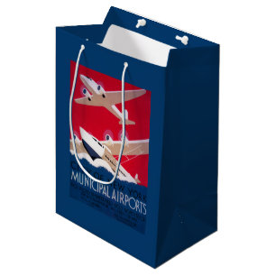New York City Municipal Airport Vintage Poster Medium Gift Bag