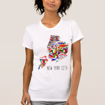 New York City Nations Drapeaux T-shirt femme