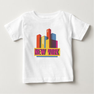 New York City Neon Skyline Baby T-Shirt