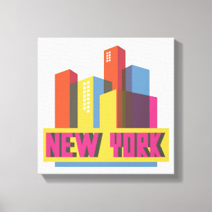 New York City   Neon Skyline Canvas Print