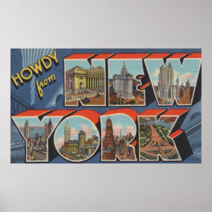 New York City, New York - Large Letter Scenes 2 Poster