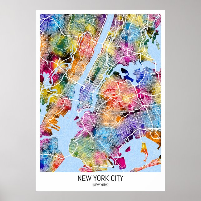 New York City New York Map Poster (Front)