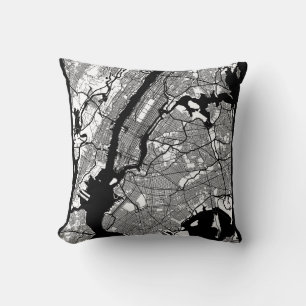 New York City New York Map Throw Pillow