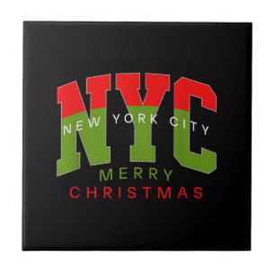 New York City New York Merry Christmas Travel Gift Tile