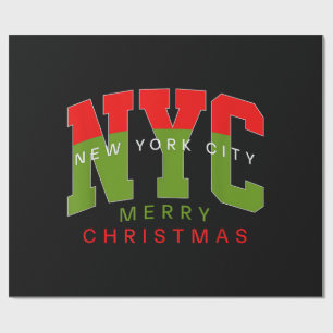 New York City New York Merry Christmas Travel Gift Wrapping Paper