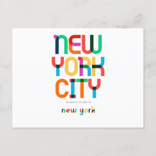 New York City New York Mid Century, Pop Art, Postcard