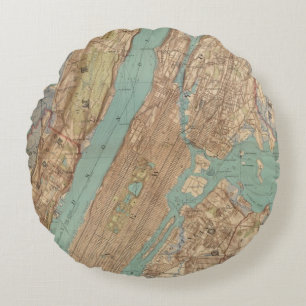 New York City, New York Round Pillow