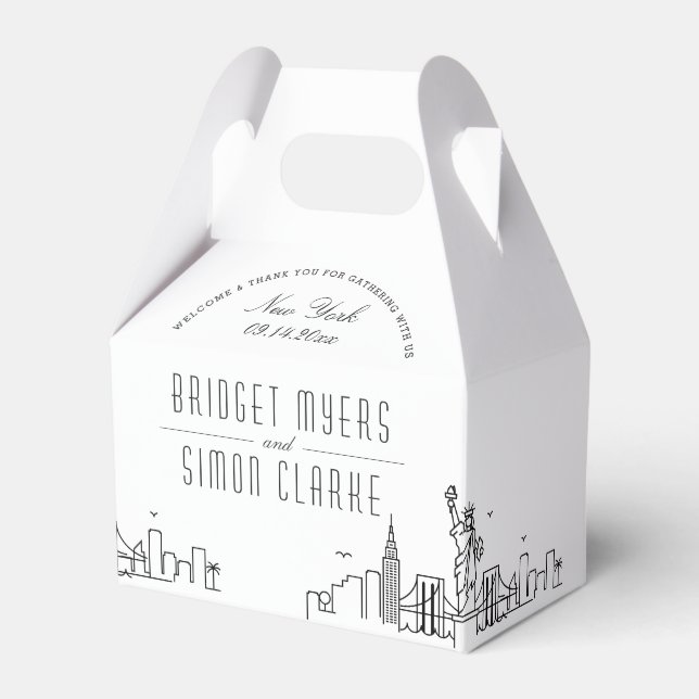 New York City, New York Wedding Favour Box (Front Side)