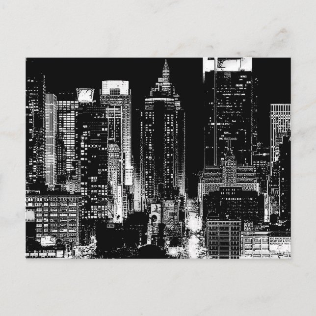 New York City Night Postcard (Front)