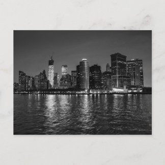 New York City Night Skyline Postcard