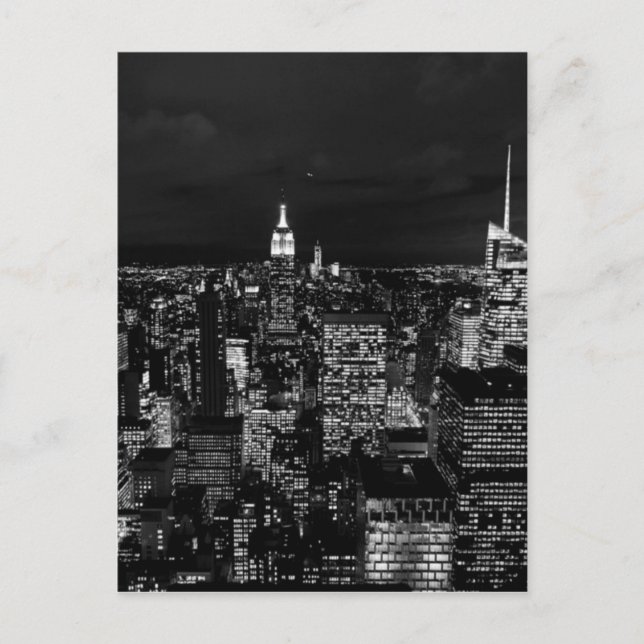 New York City Night Skyline Postcard (Front)