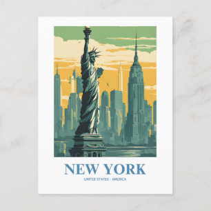New York City Nostalgic Travel Postcard