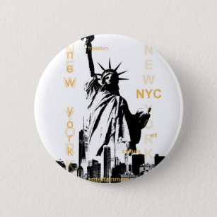 New York City Ny Nyc Statue of Liberty 2 Inch Round Button