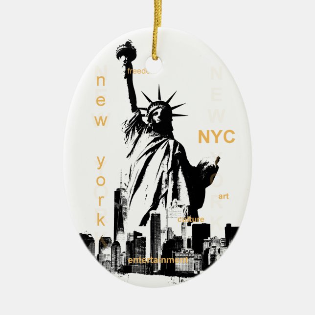 New York City Ny Nyc Statue of Liberty Ceramic Ornament (Front)