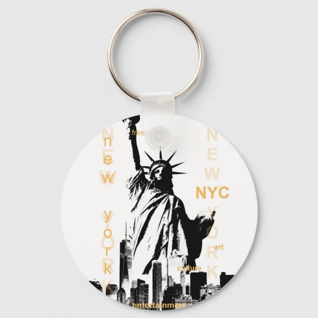 New York City Ny Nyc Statue of Liberty Keychain (Front)