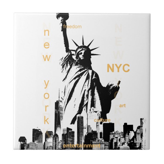 New York City Ny Nyc Statue of Liberty Tile (Front)