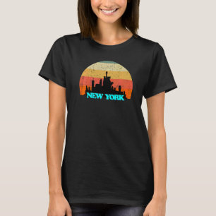 New York City Ny Skyline Silhouette Sunset I Love T-Shirt