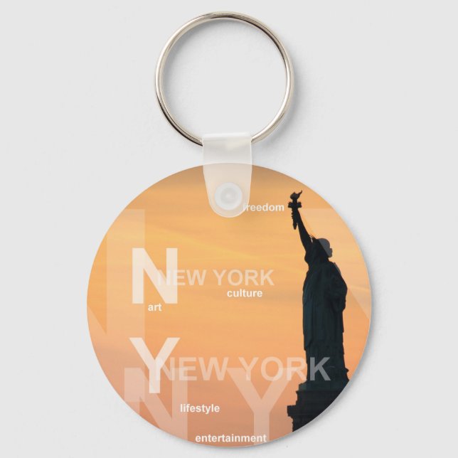 new york city ny statue of liberty usa keychain (Front)