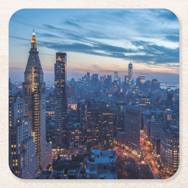 New York City, NY, USA Square Paper Coaster (Front)