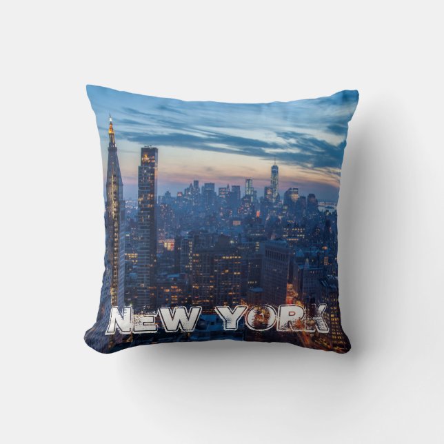 New York City, NY, USA Throw Pillow (Front)