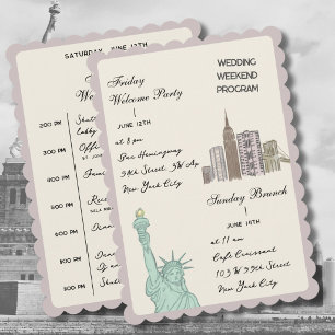 New York City NY Wedding Itinerary modern Program