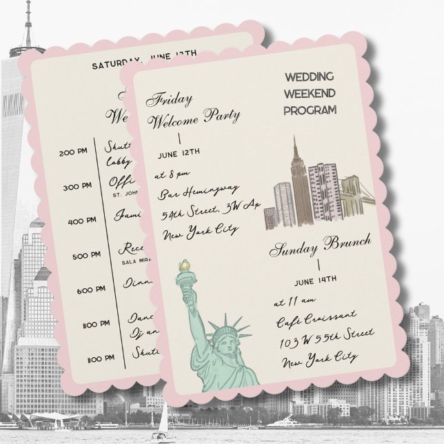 New York City NY Wedding Itinerary weekend Program (Creator Uploaded)
