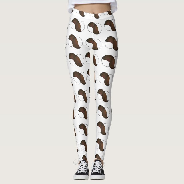 New York City NYC Black and White Cookies Cookie Leggings (Front)