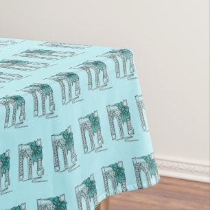 New York City NYC Brooklyn Bridge Hanukkah Holiday Tablecloth